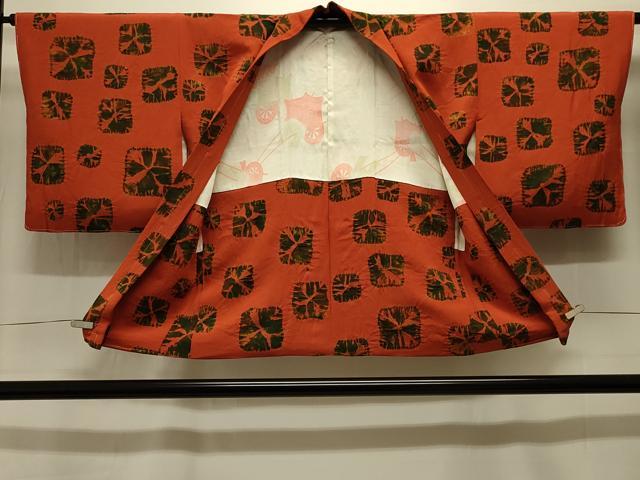 平和屋着物＃羽織 総絞り 色紙文 正絹 逸品 未使用 CABK3527in