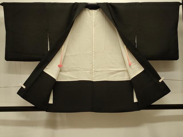 平和屋着物＃羽織 寿光織 風景文 黒地 金糸 正絹 逸品 CABK3544in