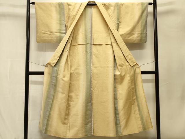 平和屋着物＃上質な紬　単衣　間道　正絹　逸品　CABK3546in