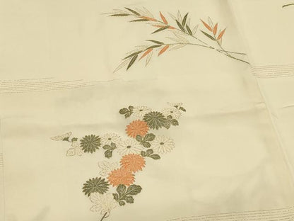 平和屋着物＃羽織 寿光織 草花文 金糸 正絹 逸品 CABK3554in