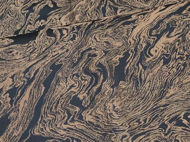 平和屋着物＃道行コート　お召地　墨流し文様　ロング丈　正絹　逸品　CABK3555in