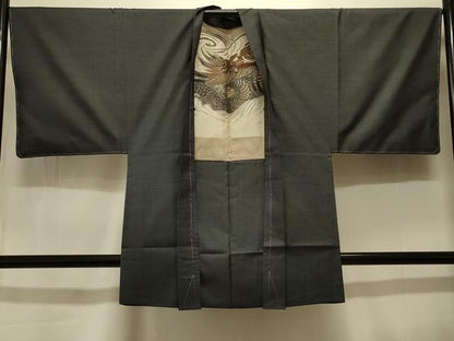 平和屋着物＃男性　本場大島紬　長羽織　100亀甲　総詰め　正絹　逸品　未使用　CABK3563in