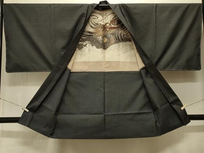平和屋着物＃男性　本場大島紬　長羽織　100亀甲　総詰め　正絹　逸品　未使用　CABK3563in
