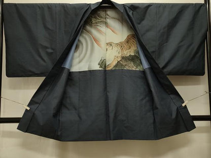 平和屋着物＃男性　本場大島紬　長羽織　100亀甲　総詰め　正絹　逸品　CABK3564in