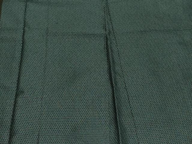 平和屋着物＃男性　長羽織　紬地　80亀甲　総詰め　羽裏：虎・龍　正絹　逸品　CABK3567in