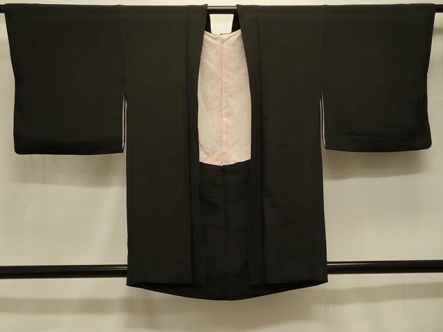 平和屋着物＃羽織 寿光織 風景花文 黒地 銀糸 正絹 逸品 CABK3579in