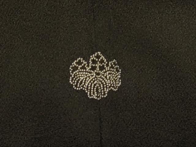 平和屋着物＃羽織 草花文 黒地 正絹 逸品 CABK3581in