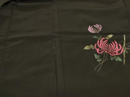 平和屋着物＃羽織 総刺繍 乱菊 黒地 金糸 洗える着物 CABK3589in