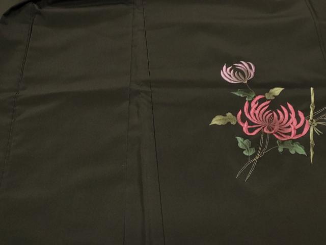 平和屋着物＃羽織 総刺繍 乱菊 黒地 金糸 洗える着物 CABK3589in