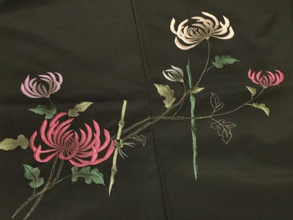 平和屋着物＃羽織 総刺繍 乱菊 黒地 金糸 洗える着物 CABK3589in