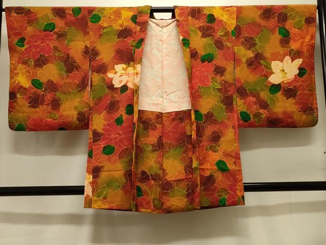 平和屋着物＃羽織 草花文 暈し染め 正絹 逸品 CABK3591in