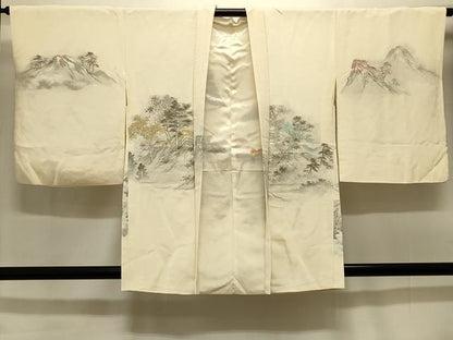 平和屋着物＃羽織 寿光織 遠山風景文 金糸 正絹 逸品 CABK3592in