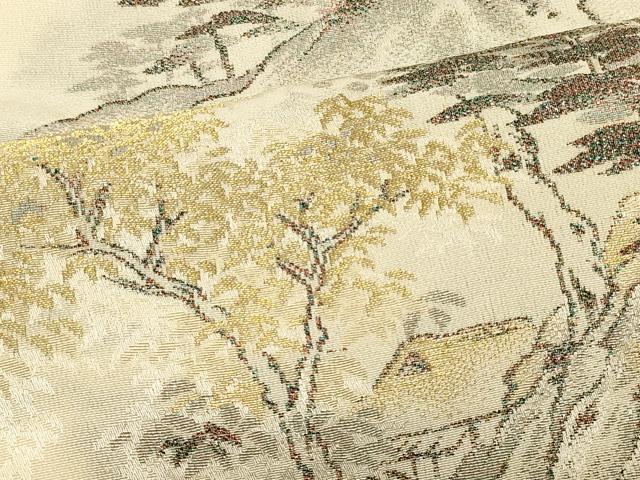平和屋着物＃羽織 寿光織 遠山風景文 金糸 正絹 逸品 CABK3592in