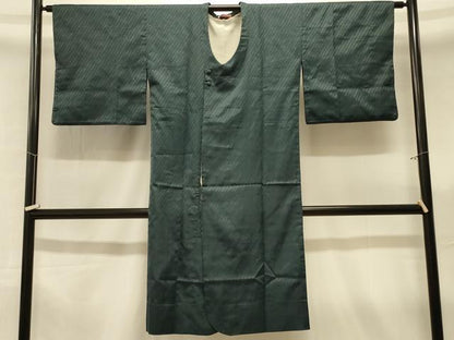 平和屋着物＃道行コート　雨コート　斜線文　松坂屋扱い　ロング丈　正絹　逸品　CABK3595in