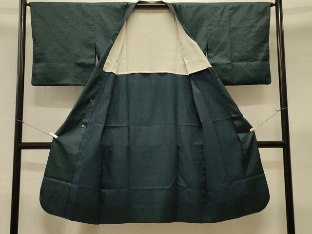 平和屋着物＃道行コート　雨コート　斜線文　松坂屋扱い　ロング丈　正絹　逸品　CABK3595in
