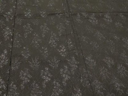 平和屋着物＃羽織 草花文 黒地 正絹 逸品 CABK3598in
