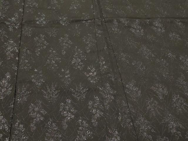 平和屋着物＃羽織 草花文 黒地 正絹 逸品 CABK3598in