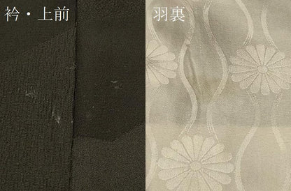 平和屋着物＃羽織 花絵巻文 黒地 金銀彩 正絹 逸品 CABK3600in