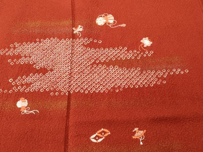 平和屋着物■訪問着　刺繍　絞り　宝尽くし文　金銀彩　正絹　逸品　CABK3604ev