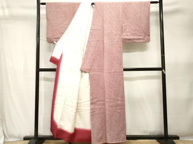 平和屋着物■大変加工の良い総絞り小紋　正絹　逸品　CABK3608ev