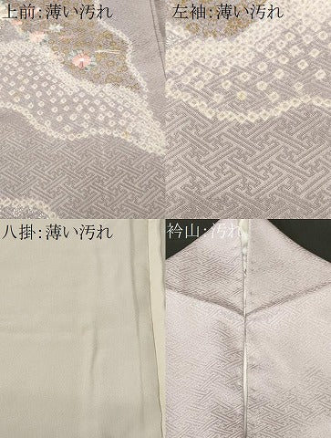 平和屋着物■訪問着　刺繍　吹き寄せ道長文　金銀彩　正絹　逸品　CABK3610ev