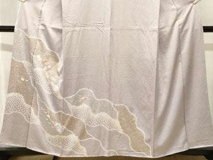 平和屋着物■訪問着　刺繍　吹き寄せ道長文　金銀彩　正絹　逸品　CABK3610ev