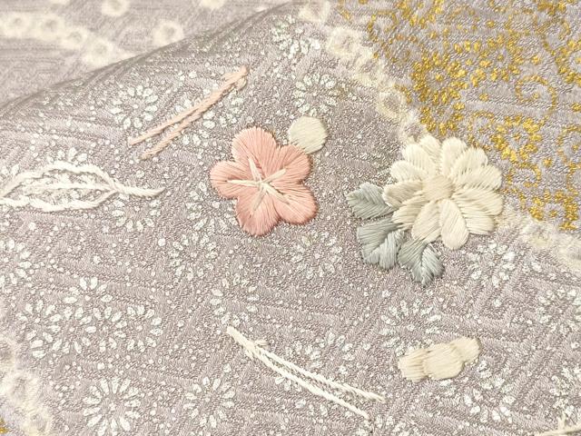 平和屋着物■訪問着　刺繍　吹き寄せ道長文　金銀彩　正絹　逸品　CABK3610ev