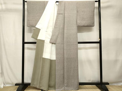 平和屋着物■上質な小紋　横段　小花尽くし　正絹　逸品　CABK3611ev