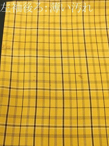 平和屋着物■上質な紬　格子柄　正絹　逸品　CABK3624ev