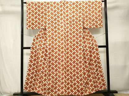 平和屋着物■上質な小紋　総絞り　抽象文様　正絹　逸品　CABK3626ev