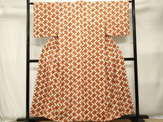 平和屋着物■上質な小紋　総絞り　抽象文様　正絹　逸品　CABK3626ev