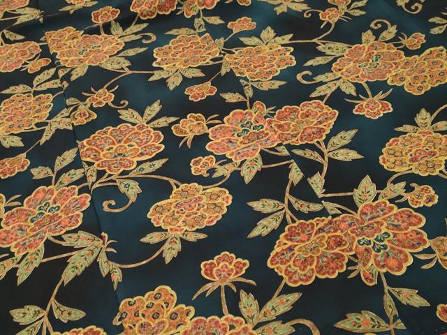 平和屋着物■上質な小紋　紬地　花唐草文　正絹　逸品　CABK3628ev