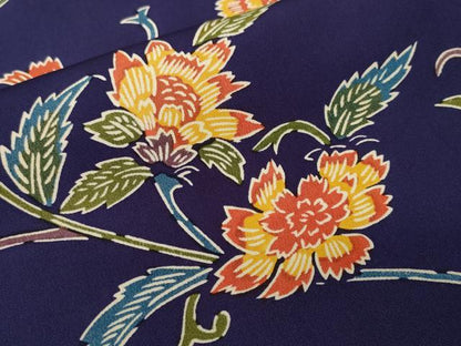 平和屋着物■上質な小紋　更紗草花文　正絹　逸品　CABK3630ev
