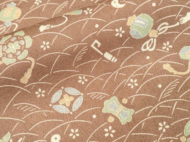 平和屋着物■上質な小紋　露芝宝尽し文　正絹　逸品　CABK3636ev