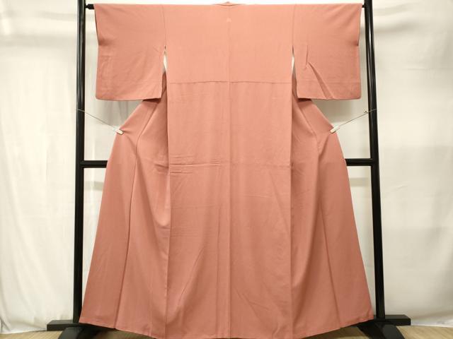 平和屋着物■上質な色無地　紅梅色　正絹　逸品　CABK3638ev