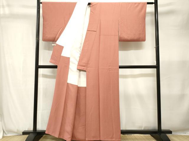 平和屋着物■上質な色無地　紅梅色　正絹　逸品　CABK3638ev