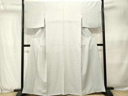 平和屋着物■上質な色無地　白花色　正絹　逸品　CABK3641ev