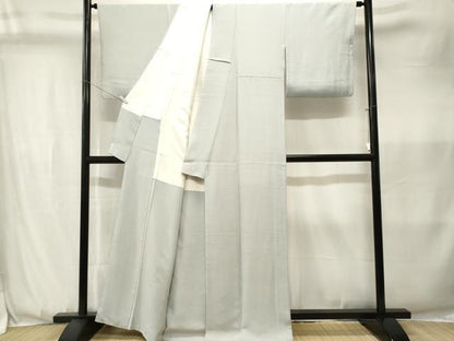平和屋着物■上質な色無地　白花色　正絹　逸品　CABK3641ev