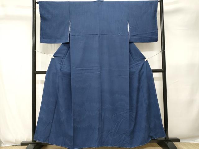平和屋着物■上質な色無地　樹林地紋　紺青色　正絹　逸品　CABK3644ev