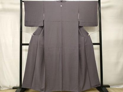 平和屋着物■上質な色無地　鳩羽色　正絹　逸品　CABK3645ev