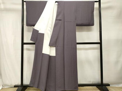 平和屋着物■上質な色無地　鳩羽色　正絹　逸品　CABK3645ev