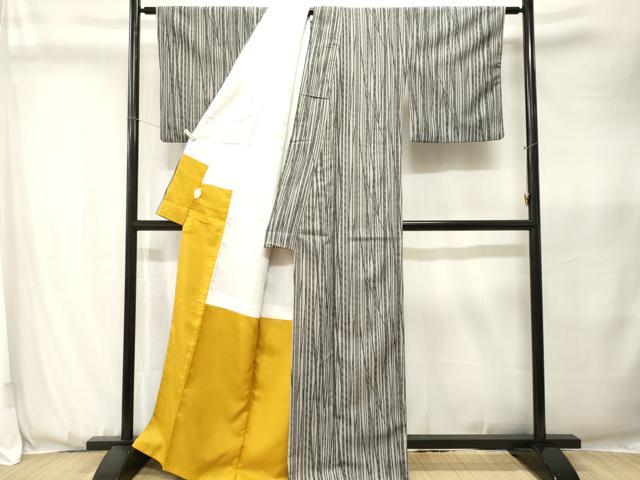 平和屋着物■小紋　竹　大小霰文　洗える着物　CABK3647ev