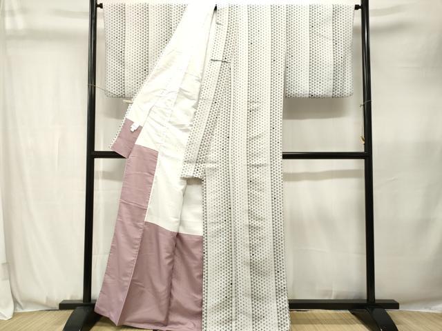 平和屋着物■小紋　鱗文　洗える着物　CABK3649ev