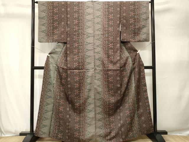 平和屋着物■小紋　更紗草花間道　暈し染め　洗える着物　CABK3650ev