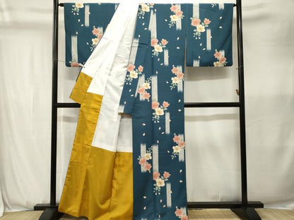 平和屋着物■小紋　舞花文　洗える着物　CABK3654ev