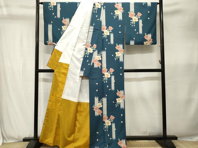 平和屋着物■小紋　舞花文　洗える着物　CABK3654ev