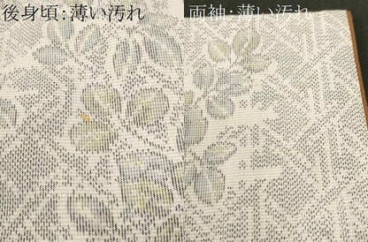 平和屋着物■上質な紬　幾何学草花文　正絹　逸品　CABK3659ev