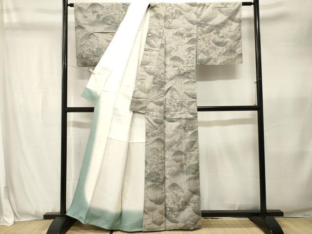 平和屋着物■上質な紬　遠山風景文　正絹　逸品　CABK3660ev