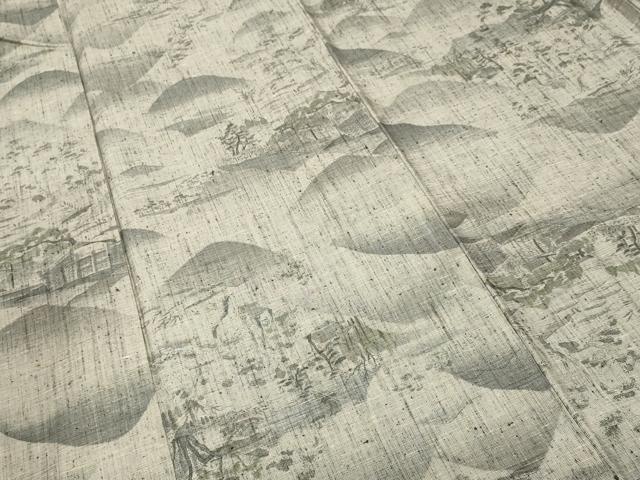 平和屋着物■上質な紬　遠山風景文　正絹　逸品　CABK3660ev