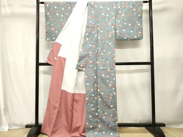 平和屋着物■小紋　吉祥枝花文　洗える着物　CABK3662ev